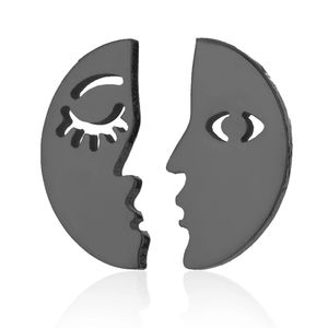 NWT black stainless moon studs